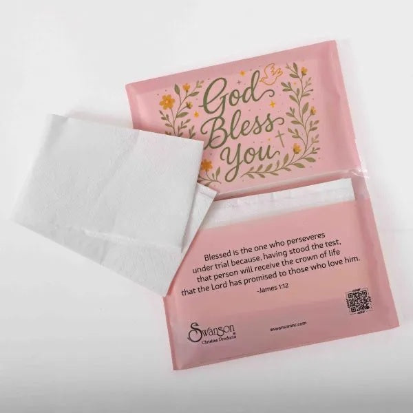 Tissues - God Bless You Dove & Cross (Pack of 30)