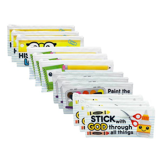 Pencil Cases - Assorted Wording (Pack of 12)