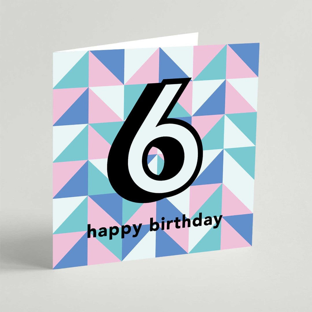 Six Birthday Square Card
