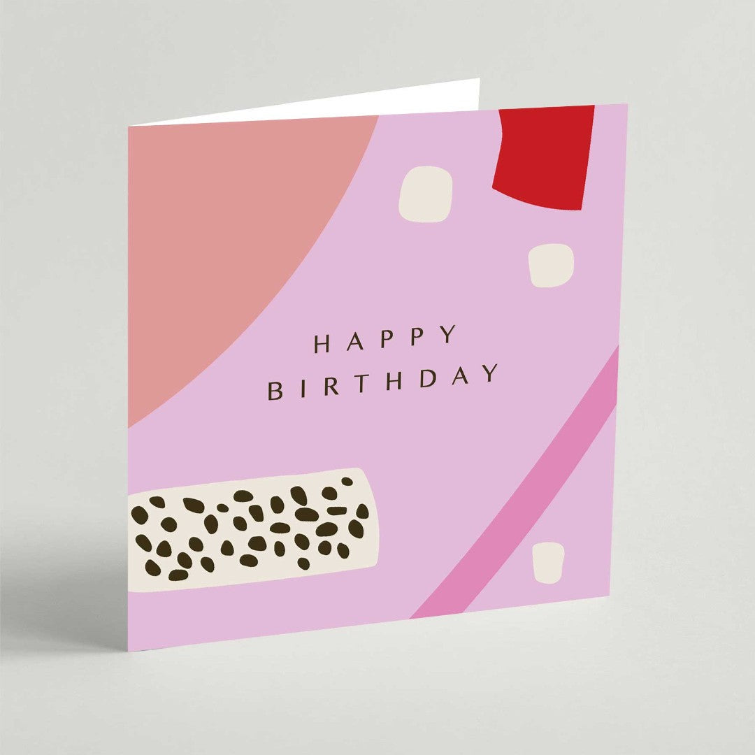 Happy Birthday Abstract Square Card