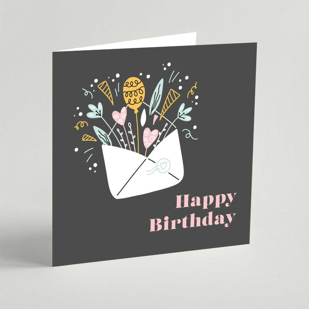 Happy Birthday Envelope Square Card