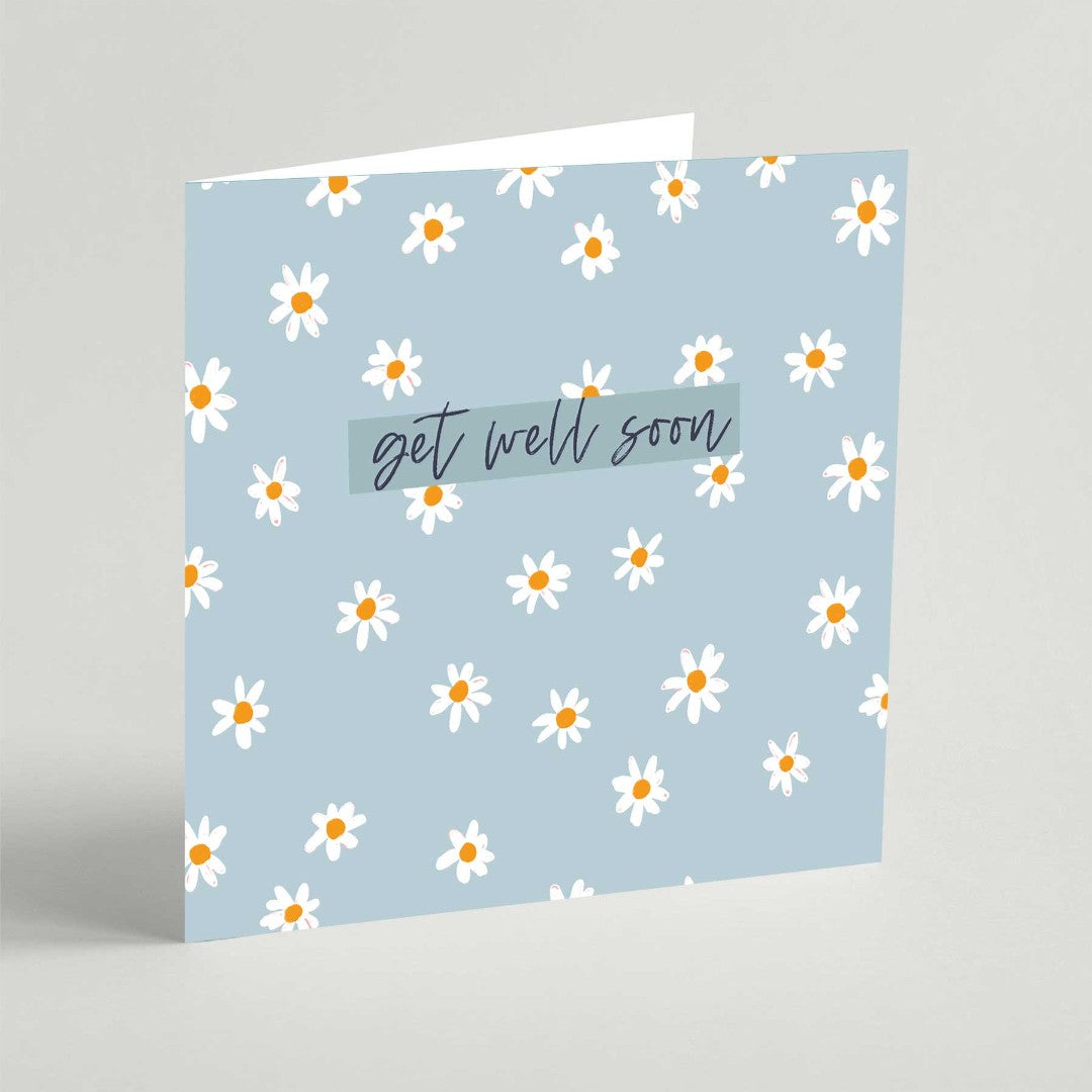 Get Well Soon Daisy Square Card