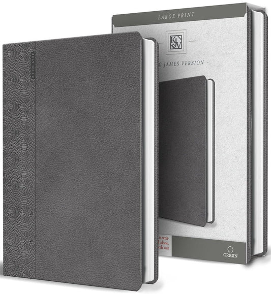 KJV Holy Bible, Large Print Handy, Gray Imitation Leather