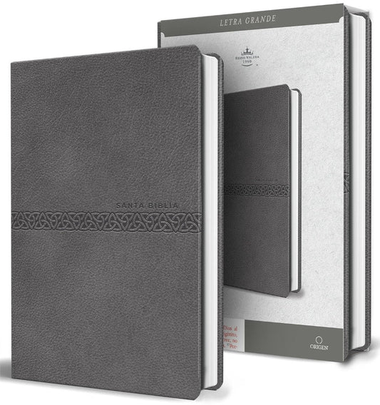 Biblia RVR 1960 Letra Grande Tamano Manual Simil Piel Gris