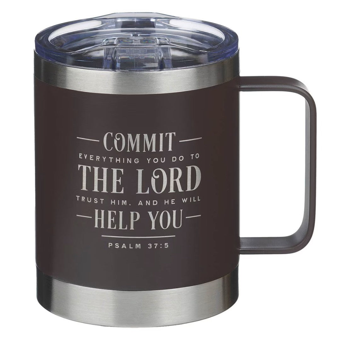 Commit Everything Brown Camp-Style Stainless Steel Mug