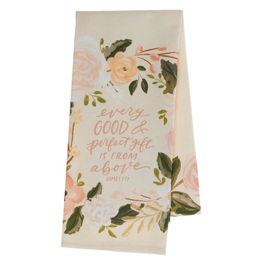 Every Good and Perfect Gift Peach Cotton Tea Towel