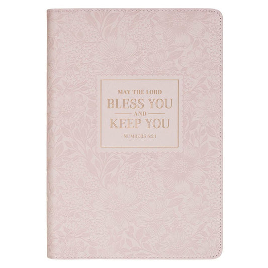 Bless and Keep You Blush Bloom Faux Leather Classic Journal