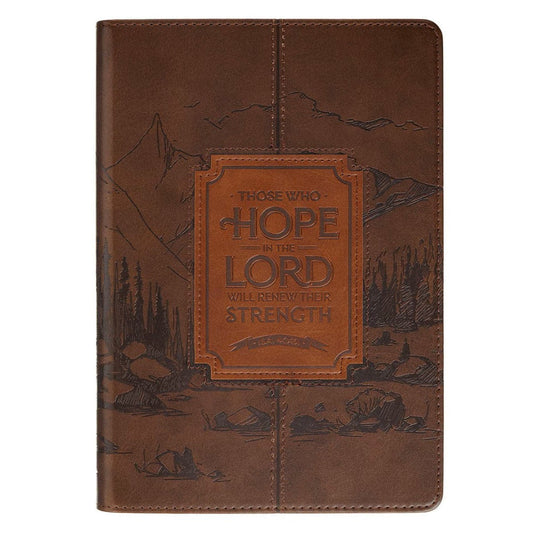 Hope in the Lord Chestnut Brown Faux Leather Classic Journal