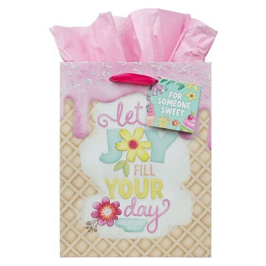 Let Joy Fill Your Day Pink Medium Gift Bag
