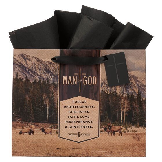 Man Of God Brown Trailhead Large Landscape Gift Bag