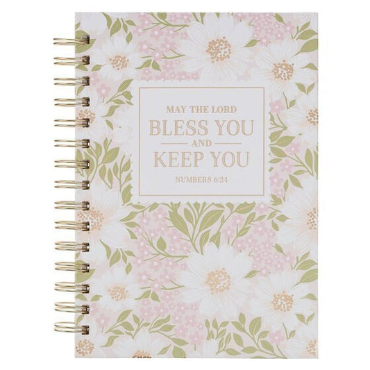 Bless And Keep You Blush Bloom Spiral Journal