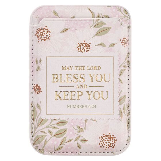 Bless And Keep You Blush Bloom Faux Leather Phone Wallet