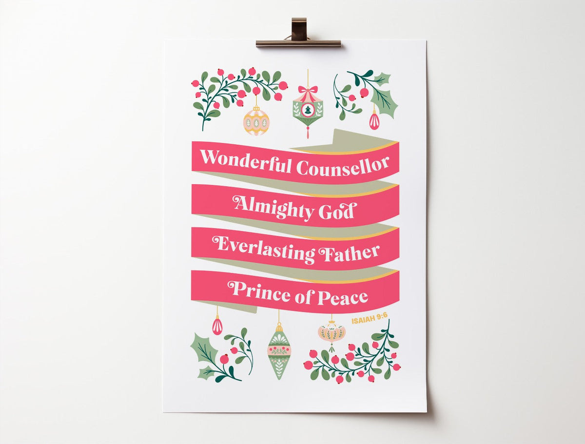 Isaiah 9:6 - Wonderful Counsellor A4 Poster
