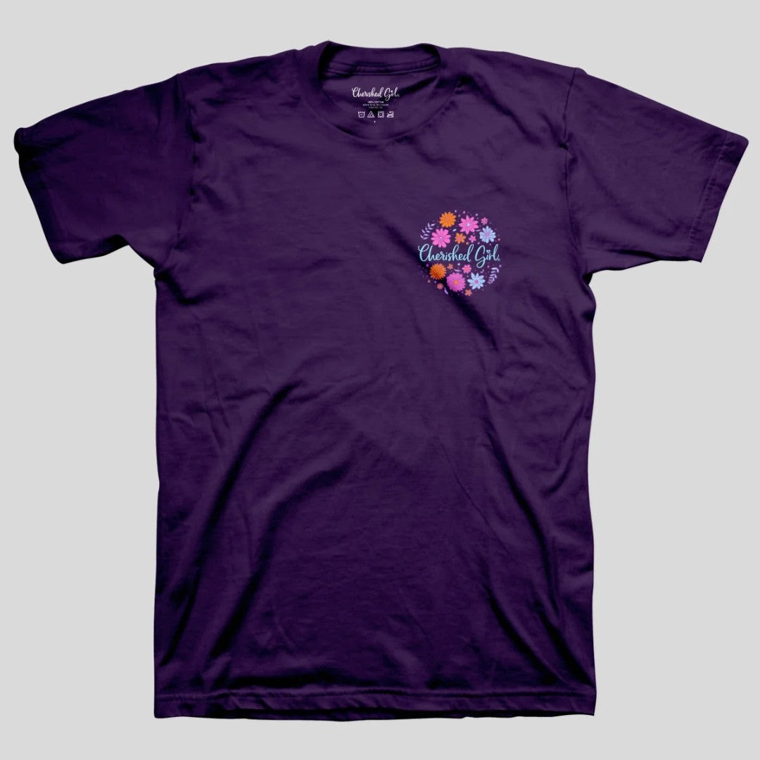 Bloom Where God Plants Cherished Girl T-Shirt 4XL
