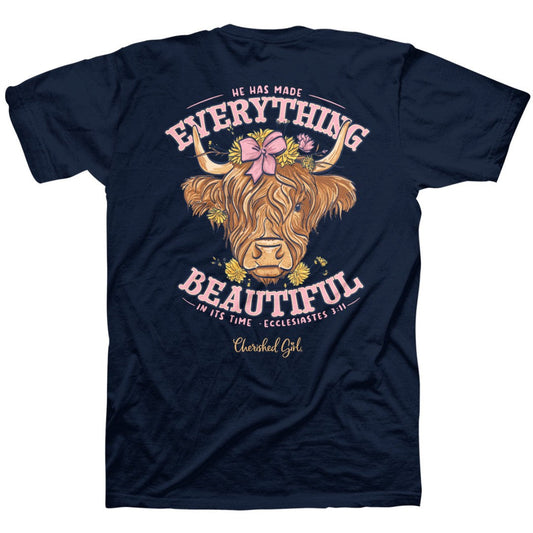 Highland Cow Cherished Girl T-Shirt Medium
