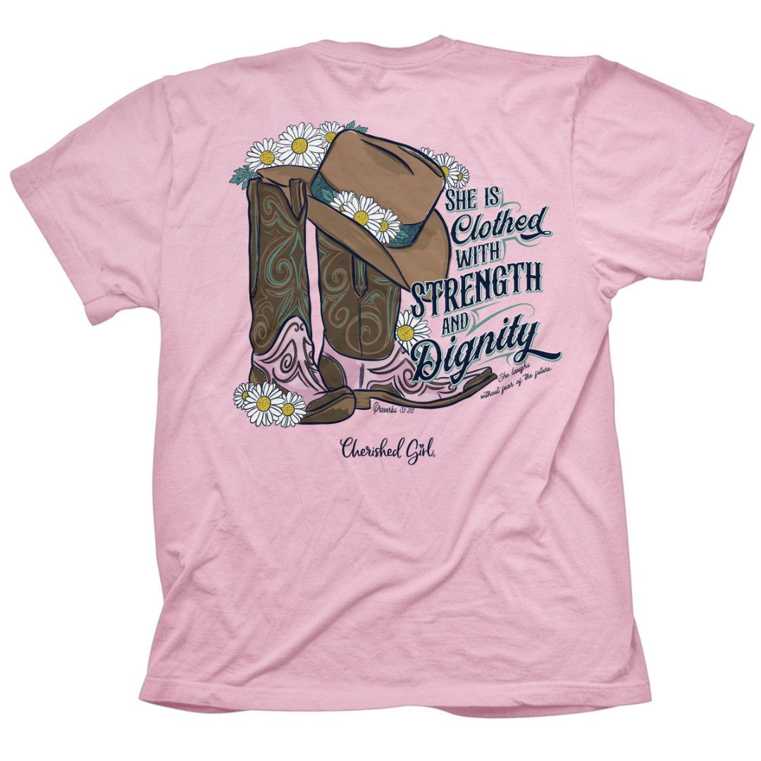 Strength Boots Cherished Girl T-Shirt Small