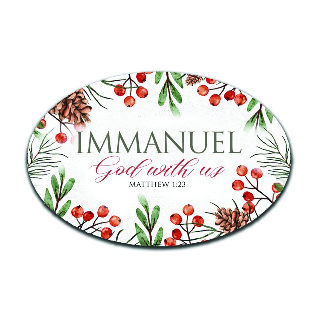 Immanuel God With Us - Oval Fridge Magnet