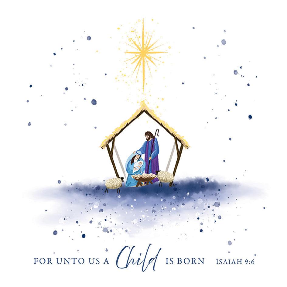 Watercolour Nativity Christmas Cards (Pack Of 10)