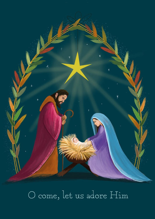 Adoring Family Christmas Cards (Pack Of 10)