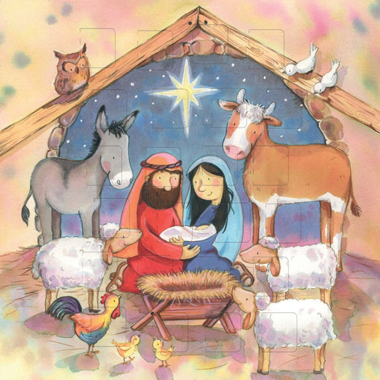 Advent Calendar Square Card: In A Stable