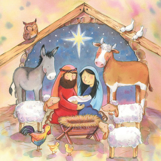 Compassion Charity Christmas Cards: In The Stable (10 Pack)