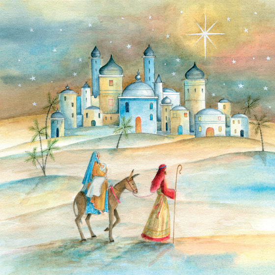 Compassion Charity Christmas Cards: Up To Bethlehem  (10 Pac