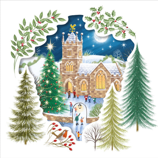 Compassion Charity Christmas Cards: Carol Service (10 Pack)