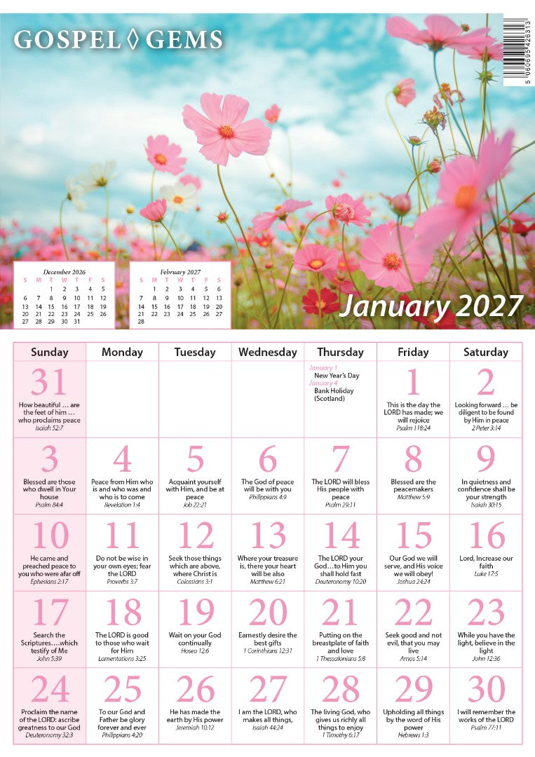 2027 Calendar: Gospel Gems A4