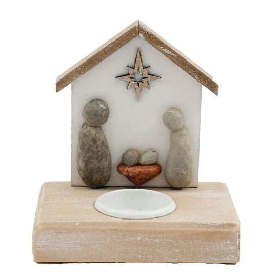 Pebble Nativity Tealight