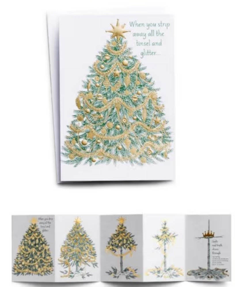 Christmas Boxed Cards: Tree To Cross (Pack Of 16)
