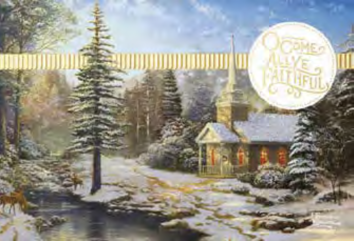 Christmas Boxed Cards: Kinkade - Come/Faithful (Pack Of 16)