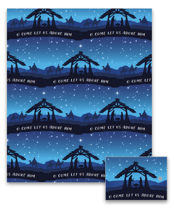Gift Wrap: Adore Him (4 Pack)