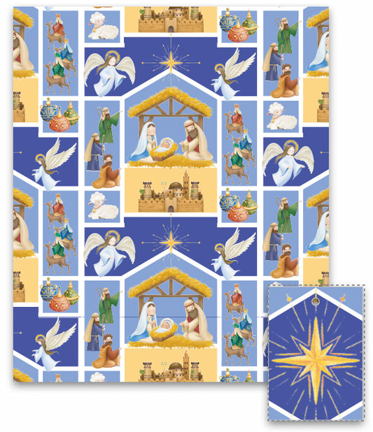 Gift Wrap: Nativity (4 Pack)