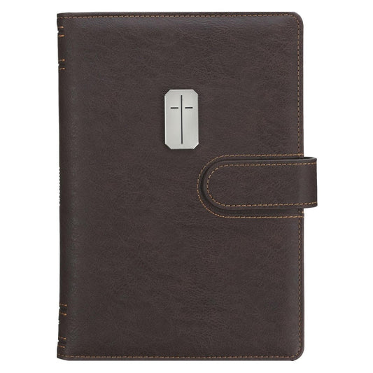 Man of God Journal with Magnetic Closure, Brown