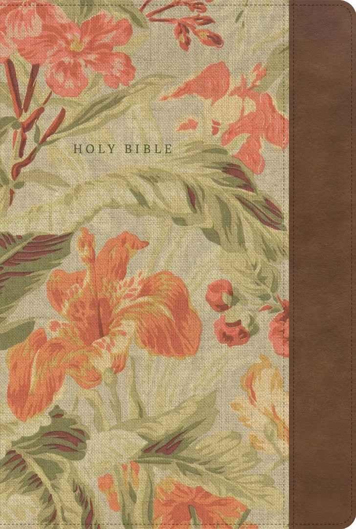 NASB Notetaking Bible, Large Print, Brown Floral, Zipper