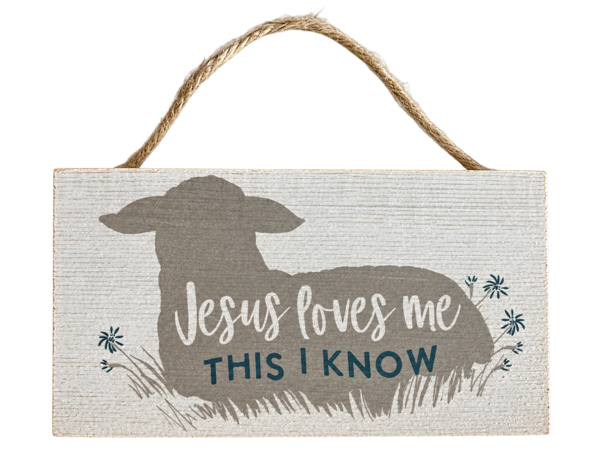 Mini Sign - Jesus Loves Me/Lamb