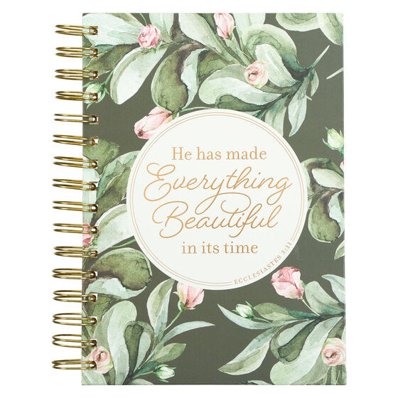 Everything Beautiful Green Wreath Wirebound Journal