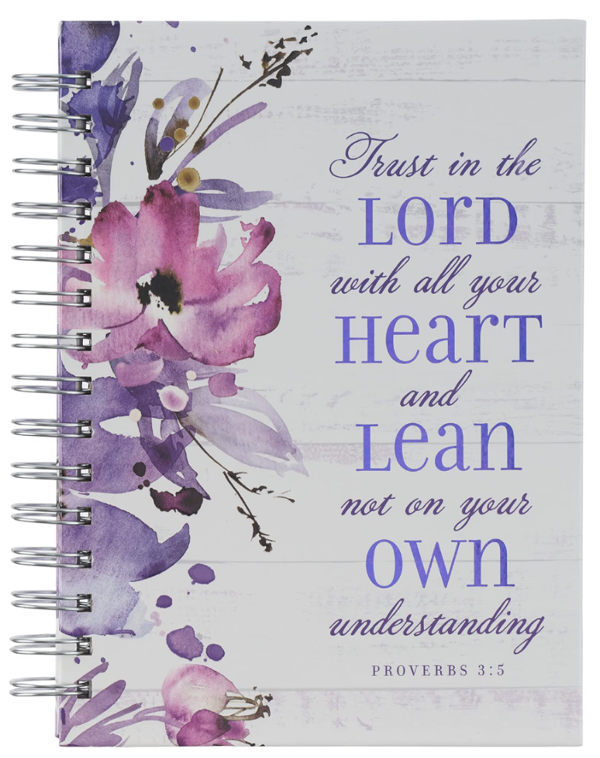 Trust In The Lord Purple Floral Garland Large Journal