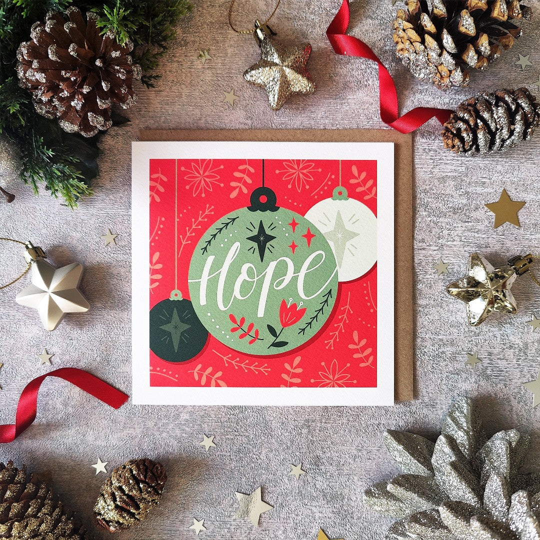 Hope Bauble - Christmas Card (Pack of 10) - Re-vived