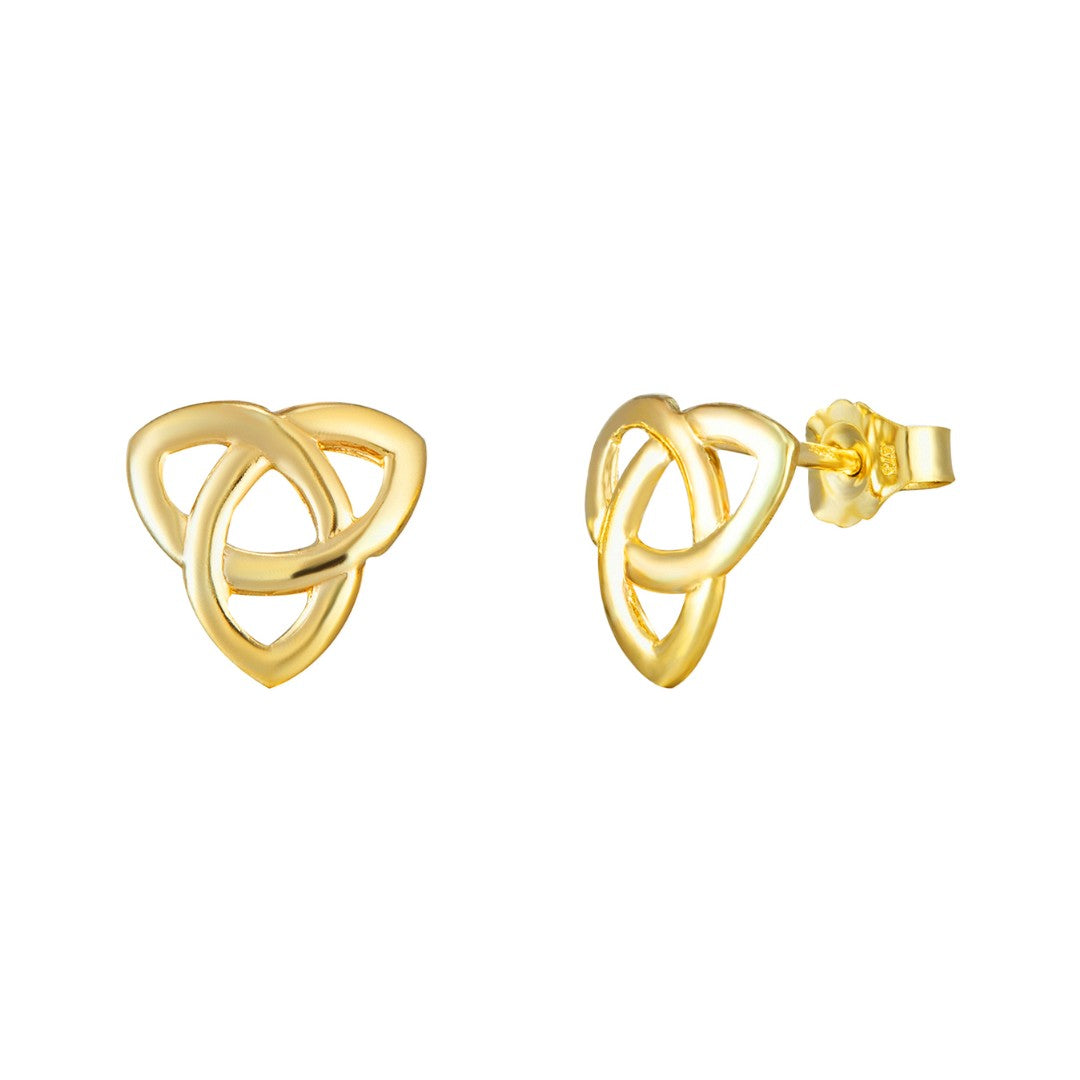 9Ct Gold Trinity Knot Stud Earrings