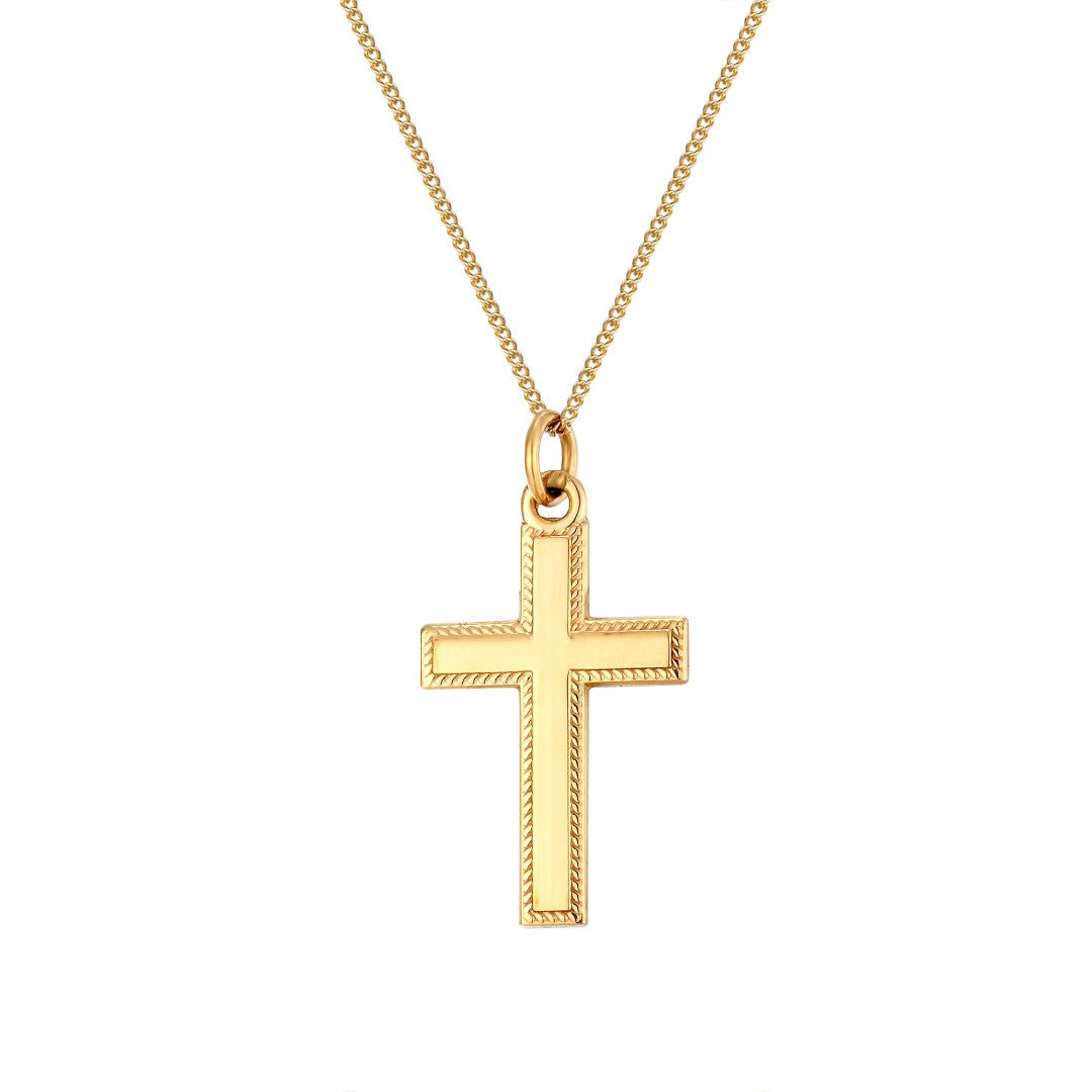 Cross Pendant With Beaded Edge