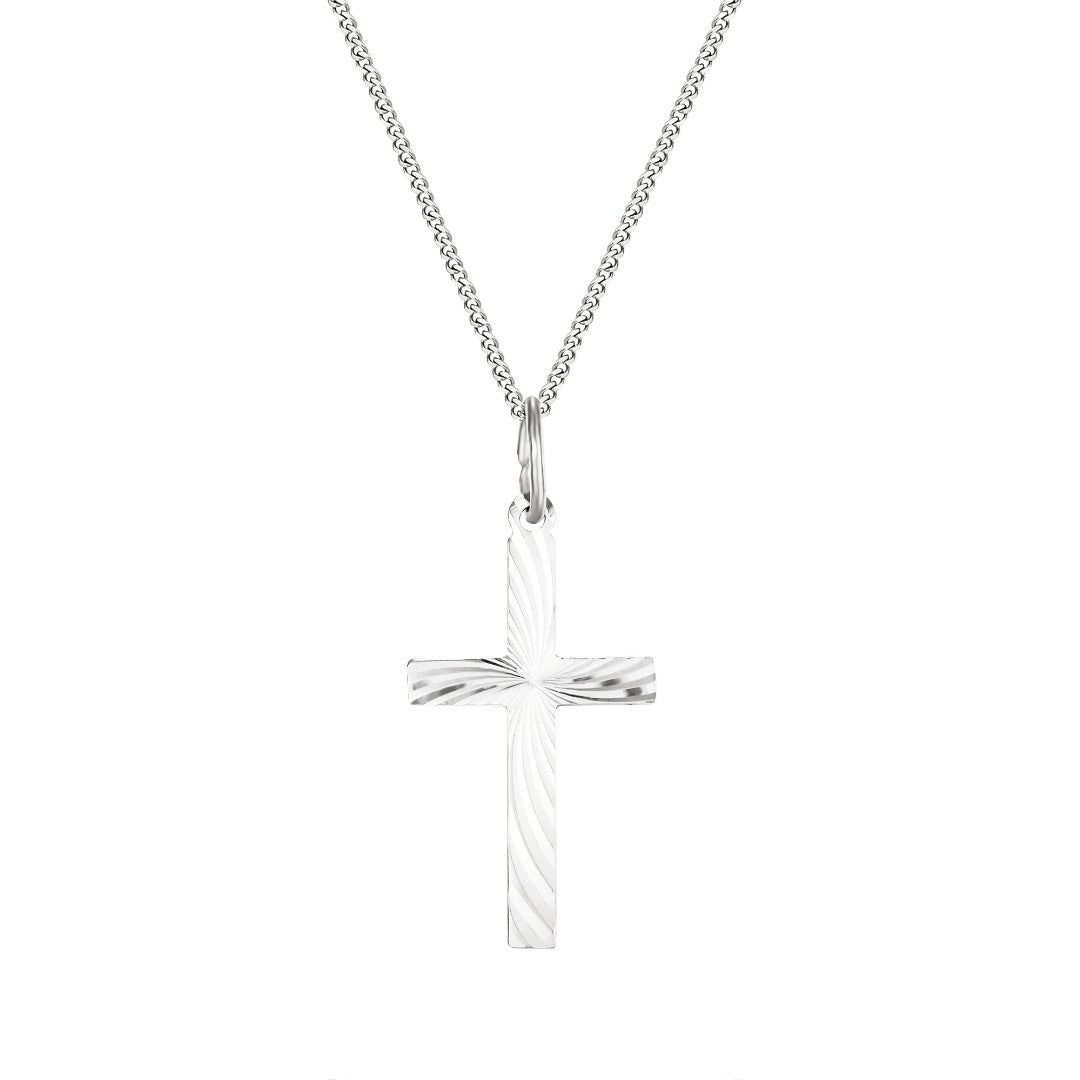 Diamond Cut Cross Pendant