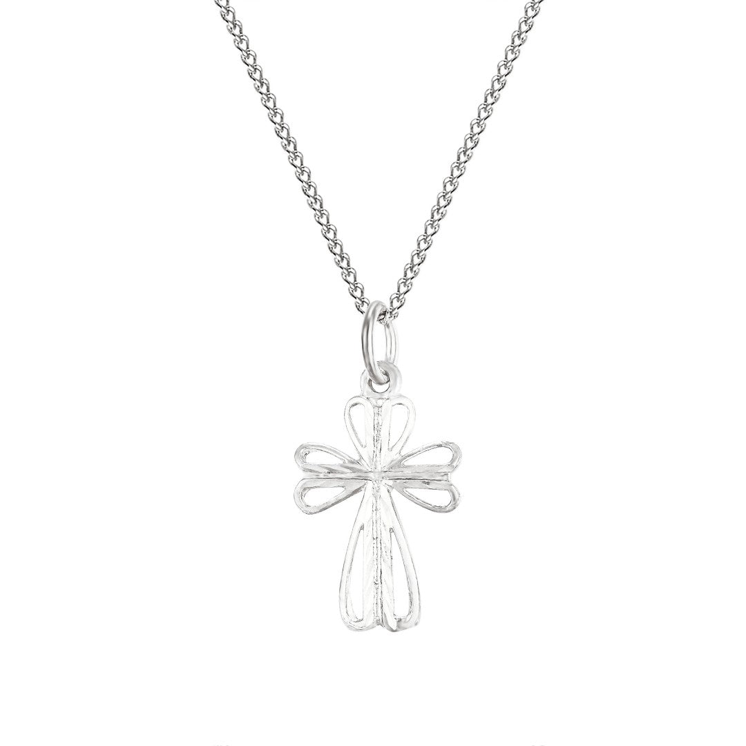 Diamond Cut Fancy Cross Pendant