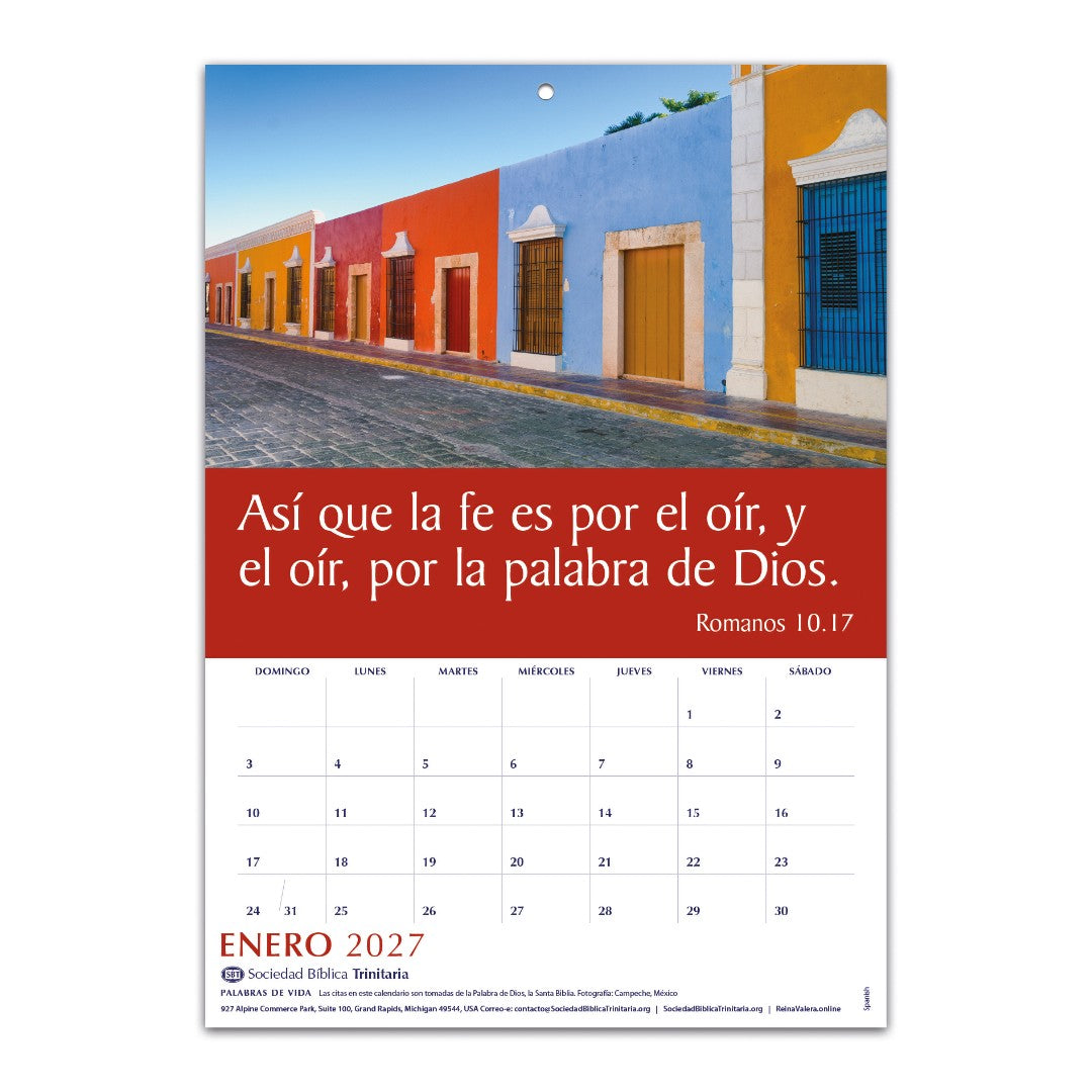 Spanish Words Of Life Calendar 2027