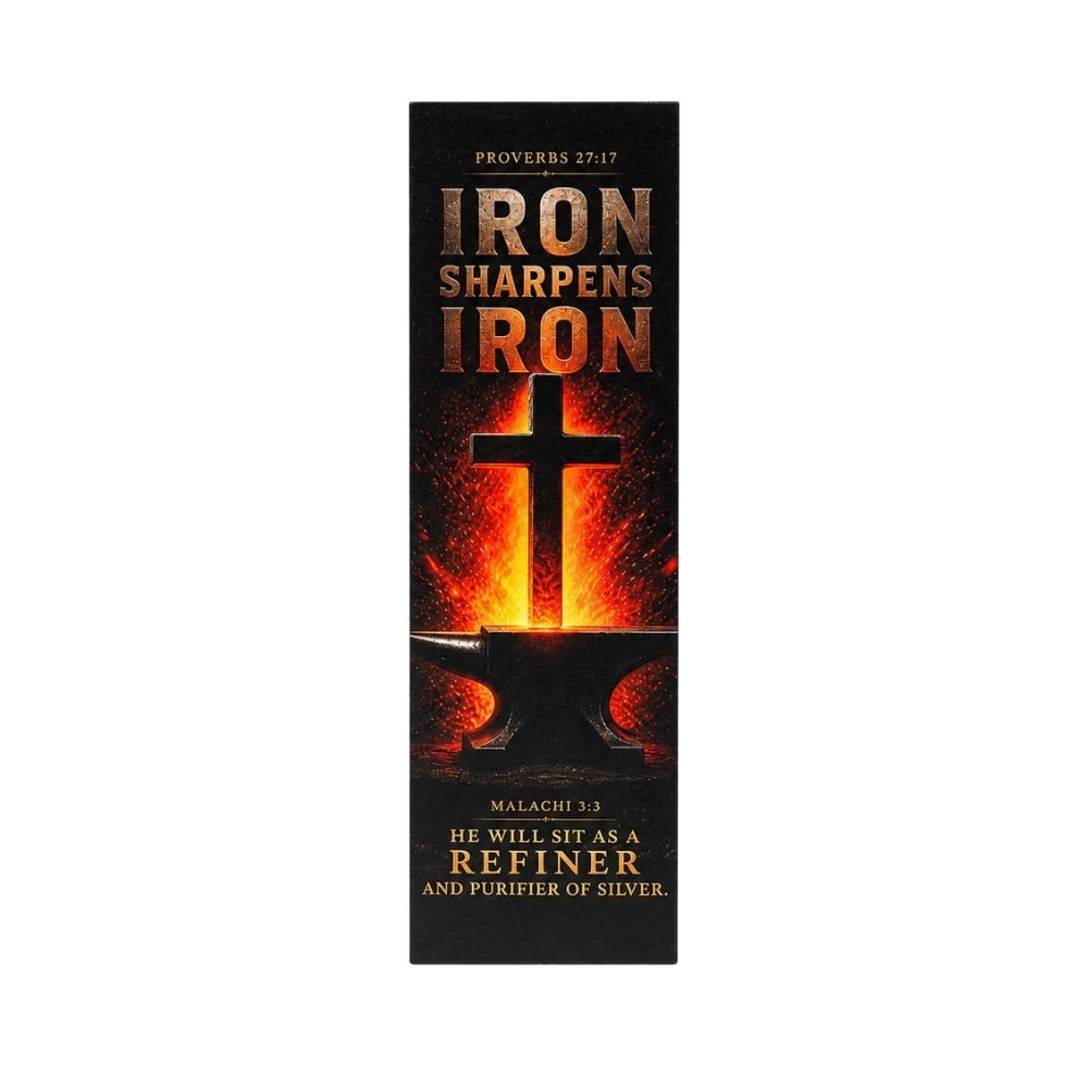 Iron Sharpens Iron Bookmark – Proverbs 27:17 – Pk25