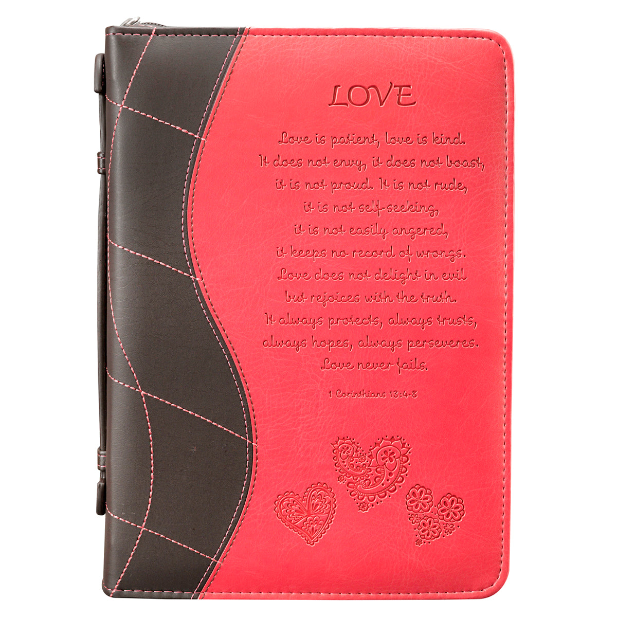 1 Corinthians 13 Pink Bible Case, Extra Large - Re-vived