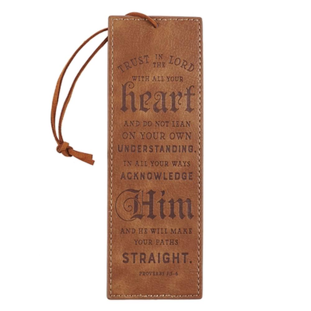 Trust in the Lord Tan LuxLeather Bookmark - Re-vived