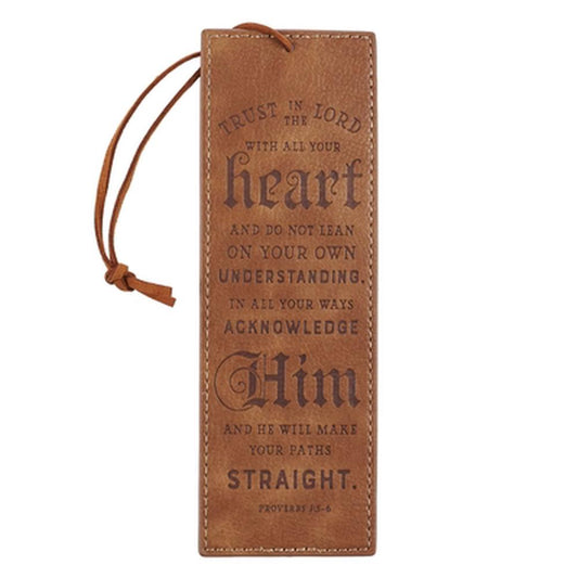 Trust in the Lord Tan LuxLeather Bookmark - Re-vived