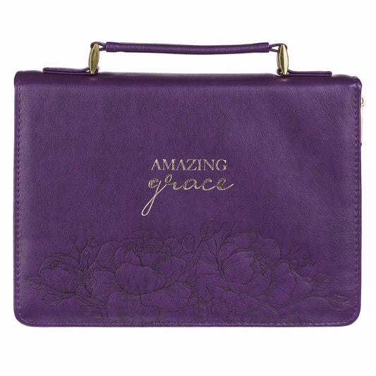 Amazing Grace Purple Fashion Bible Cover, Large - Re-vived