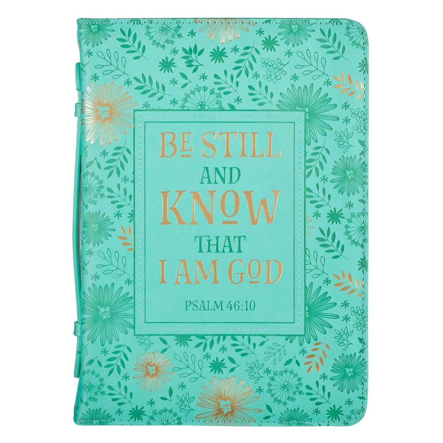 Be Still and Know Turquoise Fashion Bible Case, Large - Re-vived